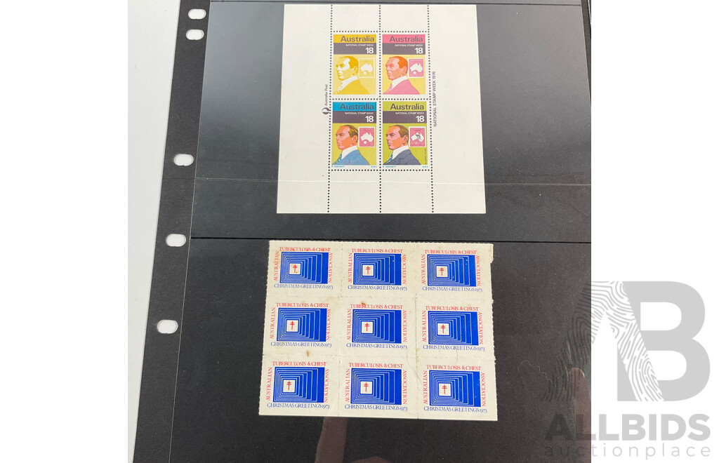 Collection of Australian Stamp Blocks and Pairs Including Predecimal, Mints, KGV Heads, Kangaroos, Postage Due