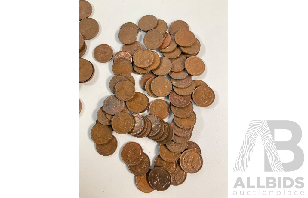 Collection of Australian One and Two Cent Coins, Examples Spanning 1966 to 1980's - Approximately 930 Grams