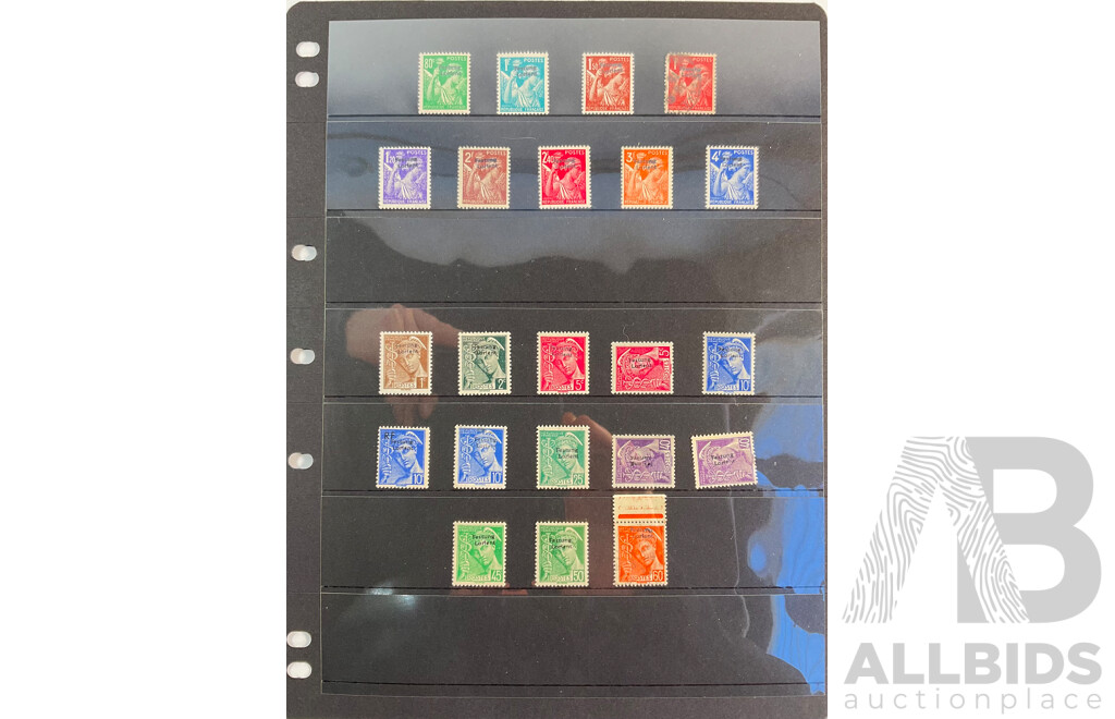 France World War Two German Occupation Stamps Including Sideways Overprints
