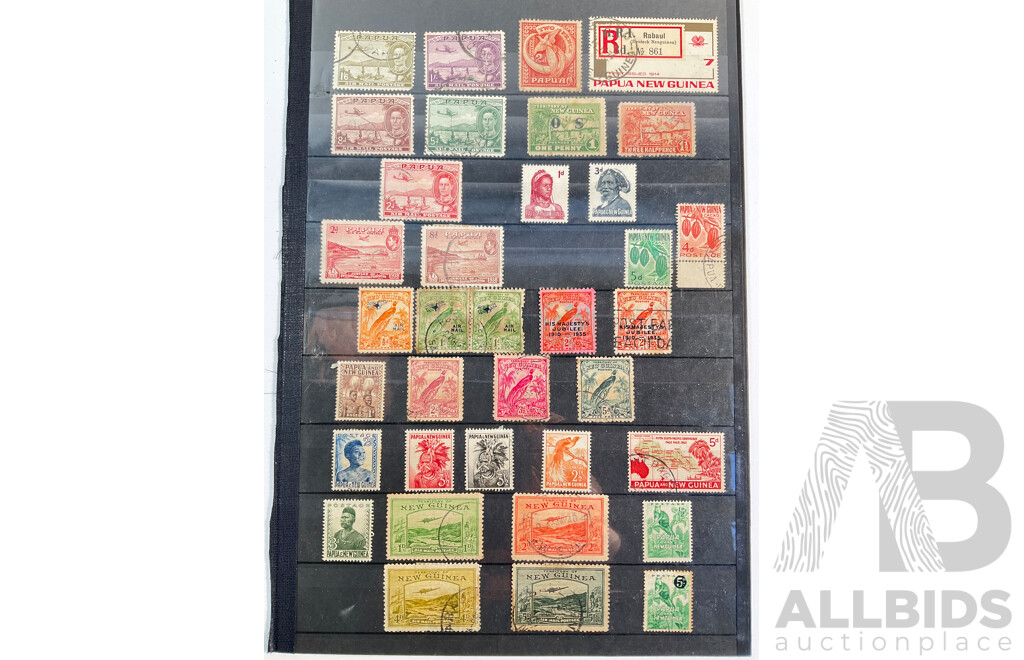 Collection of Papua, Territory of New Guinea and Papua New Guinea Stamps, Examples Spanning 1930's to 1980's, Overprints, Official Service