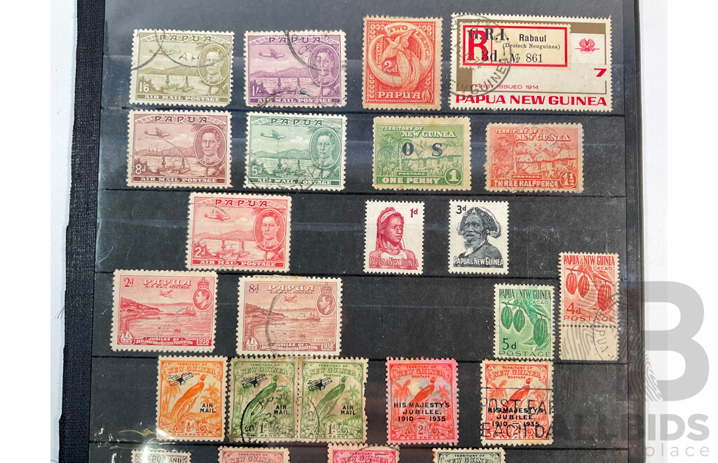 Collection of Papua, Territory of New Guinea and Papua New Guinea Stamps, Examples Spanning 1930's to 1980's, Overprints, Official Service