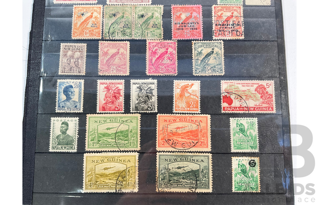 Collection of Papua, Territory of New Guinea and Papua New Guinea Stamps, Examples Spanning 1930's to 1980's, Overprints, Official Service