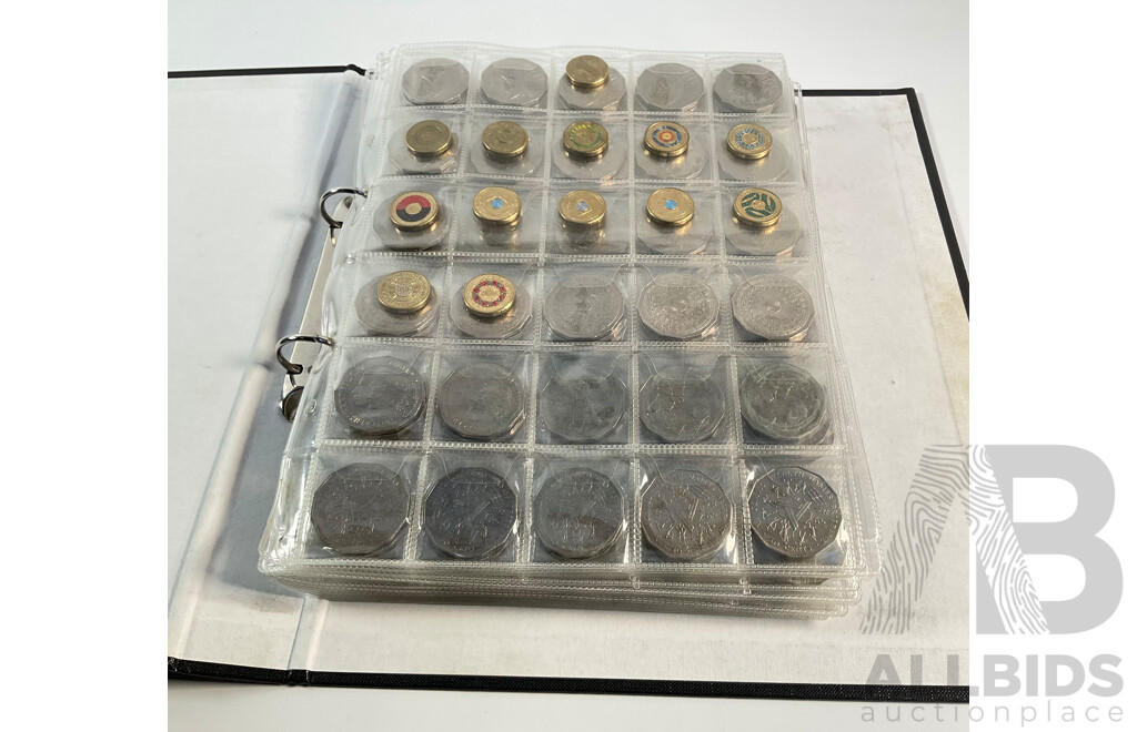 Album of Australian Decimal Coins Including Commemorative Two Dollars, One Dollars, Fifty Cents and Twenty Cents - Face Value Approximately $277