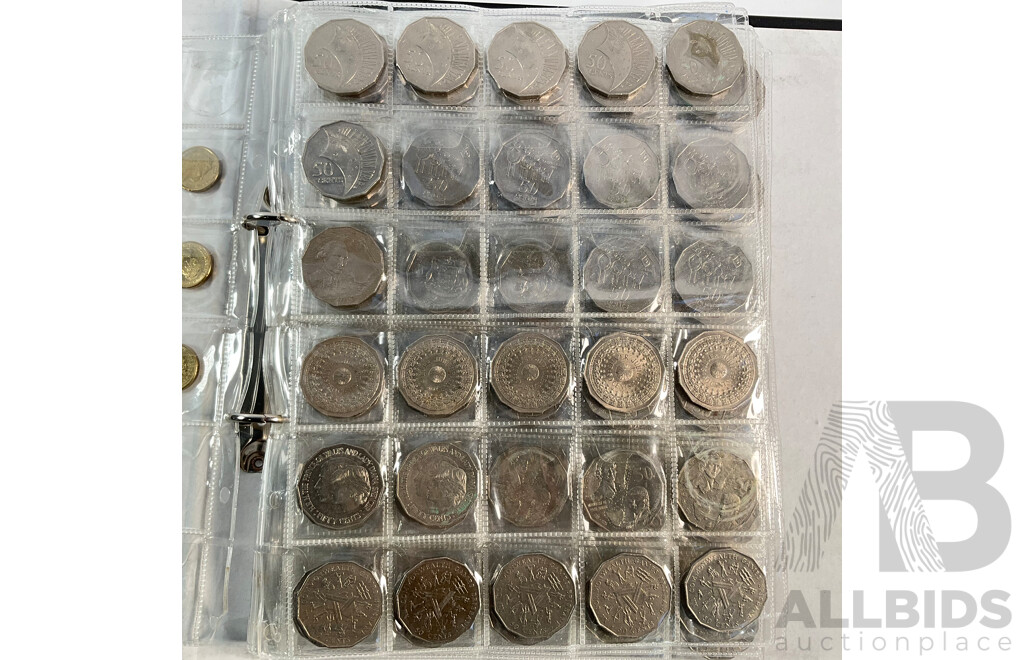 Album of Australian Decimal Coins Including Commemorative Two Dollars, One Dollars, Fifty Cents and Twenty Cents - Face Value Approximately $277