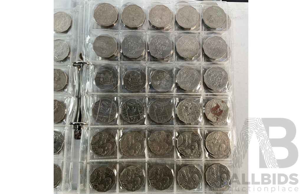 Album of Australian Decimal Coins Including Commemorative Two Dollars, One Dollars, Fifty Cents and Twenty Cents - Face Value Approximately $277