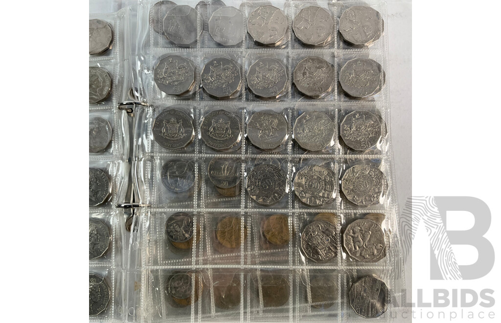 Album of Australian Decimal Coins Including Commemorative Two Dollars, One Dollars, Fifty Cents and Twenty Cents - Face Value Approximately $277