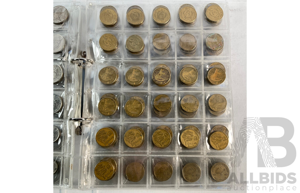 Album of Australian Decimal Coins Including Commemorative Two Dollars, One Dollars, Fifty Cents and Twenty Cents - Face Value Approximately $277