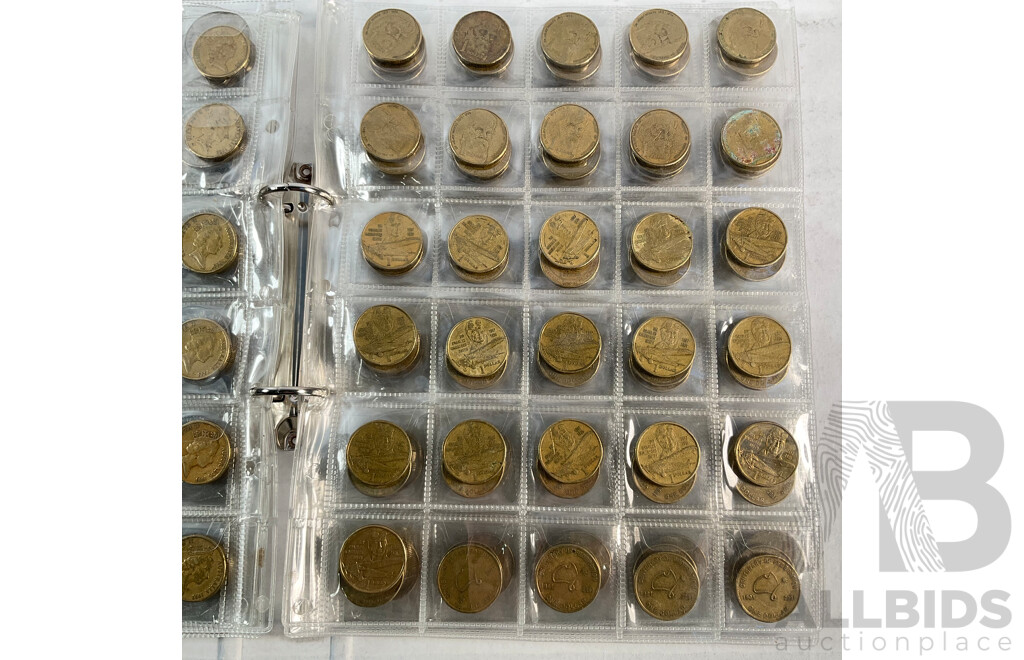 Album of Australian Decimal Coins Including Commemorative Two Dollars, One Dollars, Fifty Cents and Twenty Cents - Face Value Approximately $277