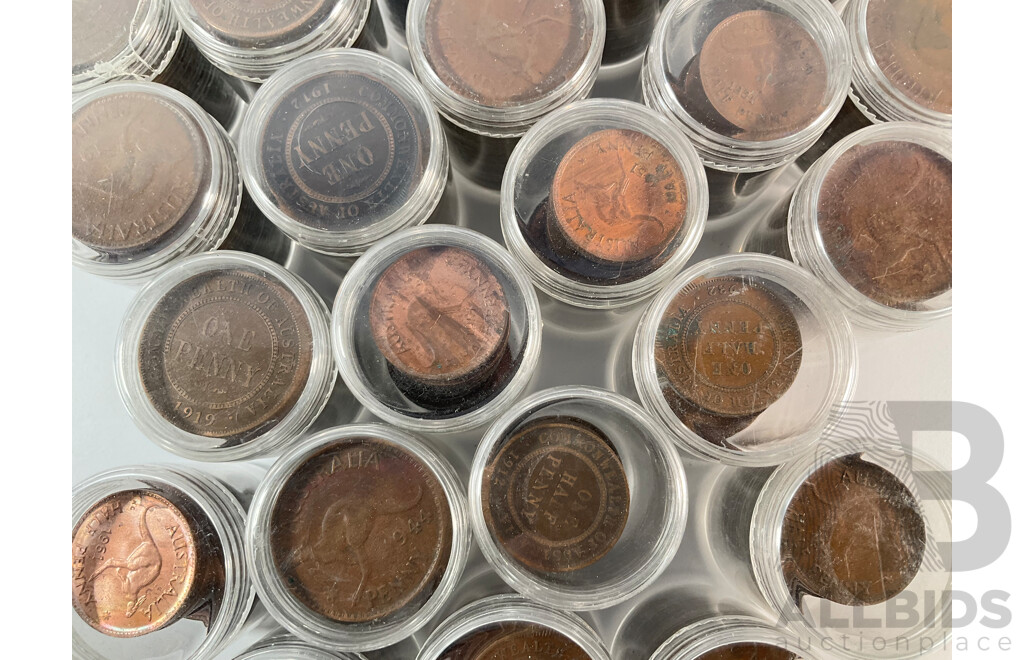 Collection of Australian Pennies and Half Pennies, Examples Spanning 1911 to 1964 - Approximately 4.6 Kilograms