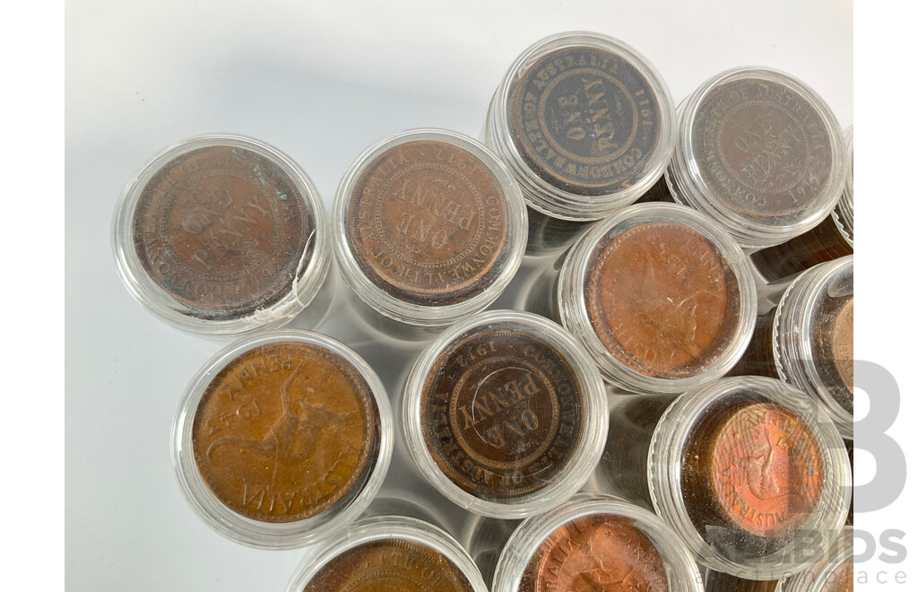 Collection of Australian Pennies and Half Pennies, Examples Spanning 1911 to 1964 - Approximately 4.6 Kilograms