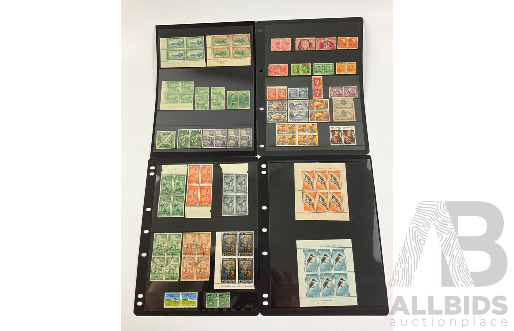 Collection of New Zealand Mostly Predecimal Mint and Cancelled Stamps, Examples From Late 1800's to 1970's, QV, KGV, KGVI
