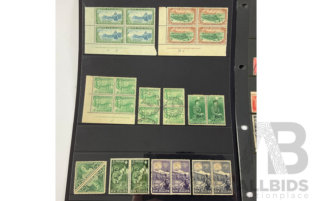Collection of New Zealand Mostly Predecimal Mint and Cancelled Stamps, Examples From Late 1800's to 1970's, QV, KGV, KGVI