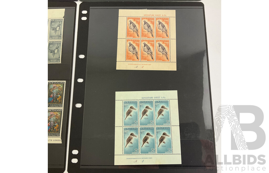 Collection of New Zealand Mostly Predecimal Mint and Cancelled Stamps, Examples From Late 1800's to 1970's, QV, KGV, KGVI