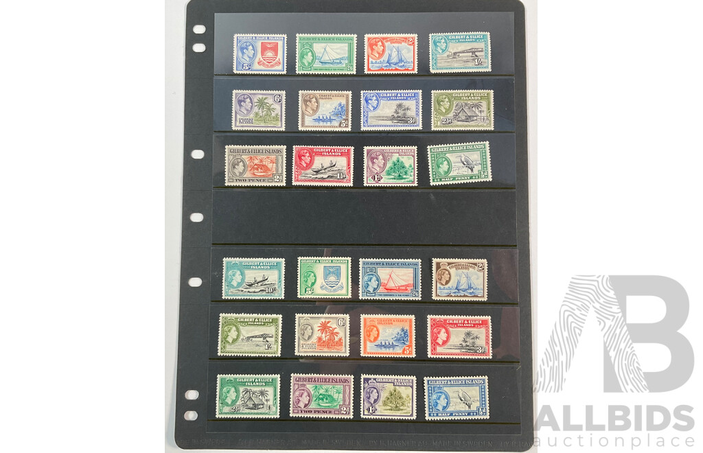 Great Britain/Gilbert & Ellice Islands Stamps Including KGVI, QE2, Sets, Mint Hinged
