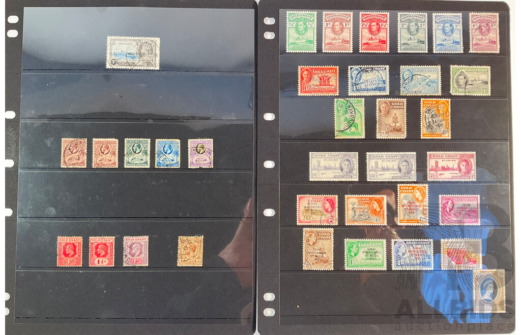 Great Britain/Gold Coast Stamps Including KGV, KGVI, QE2, Sets, Overprints, Mint Hinged