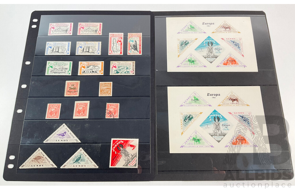Collection of Lundy Mint, Mint Hinged Stamp Sets and Mini Sheets