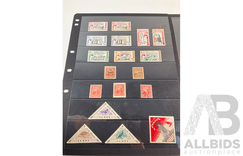 Collection of Lundy Mint, Mint Hinged Stamp Sets and Mini Sheets