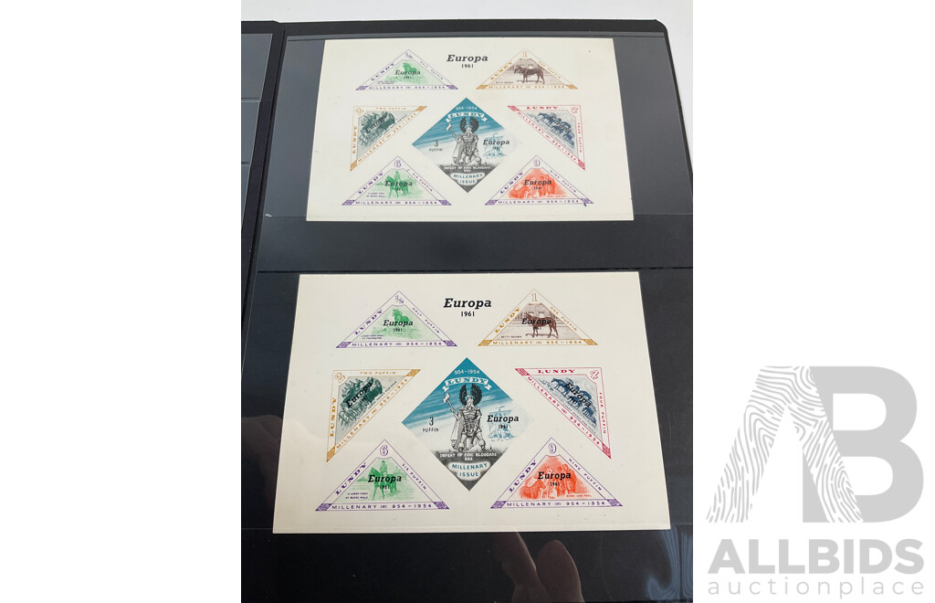 Collection of Lundy Mint, Mint Hinged Stamp Sets and Mini Sheets