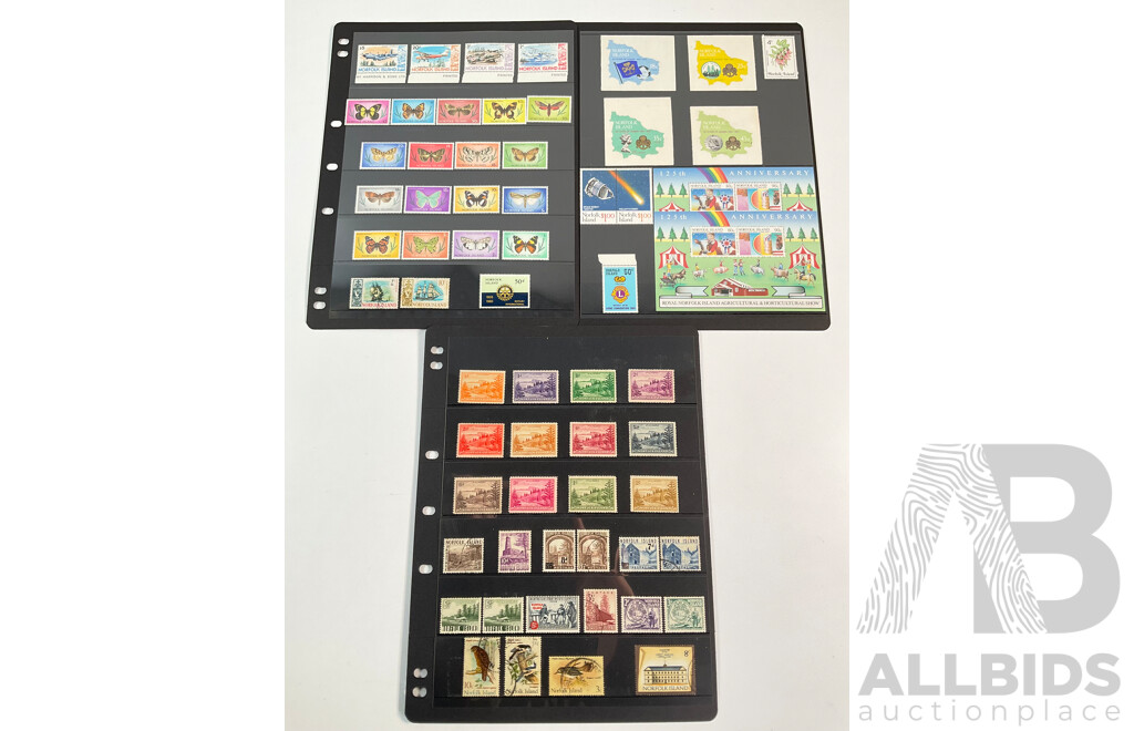 Collection of Norfolk Island Mint, Mint Hinged, Cancelled Stamps Including Predecimal Sets, Mini Sheets