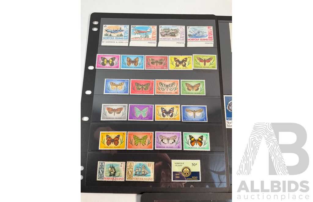 Collection of Norfolk Island Mint, Mint Hinged, Cancelled Stamps Including Predecimal Sets, Mini Sheets