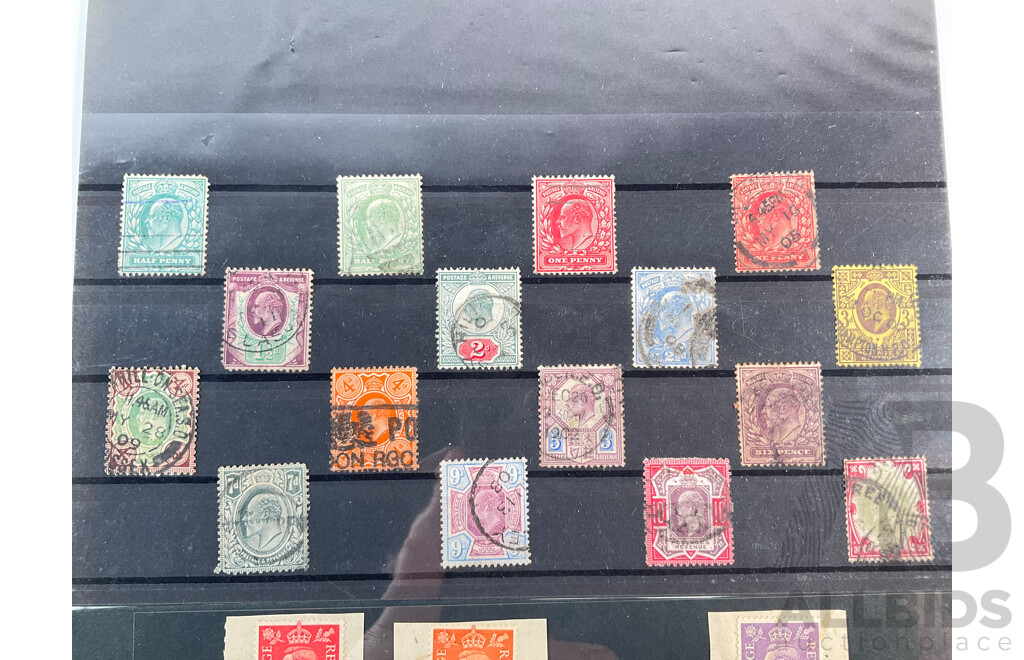 Collection of Great Britain Stamp Sets Including KGV, KGVI, M.E.F Overprints