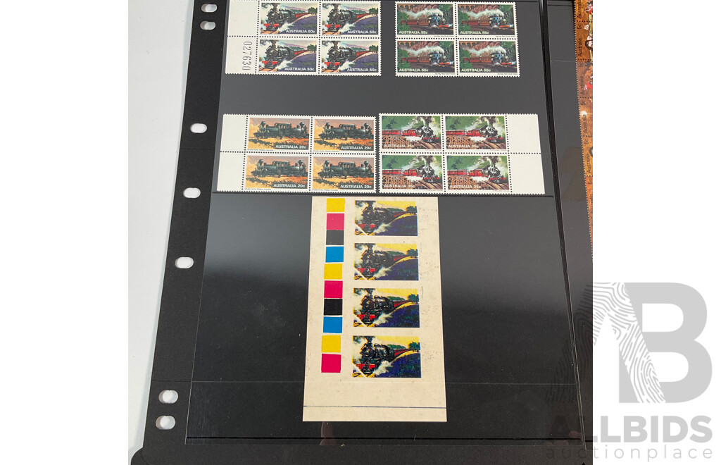 Australian Predecimal/Decimal Stamp Blocks and Pairs, Mint, Mint Hinged Cancelled, Sets