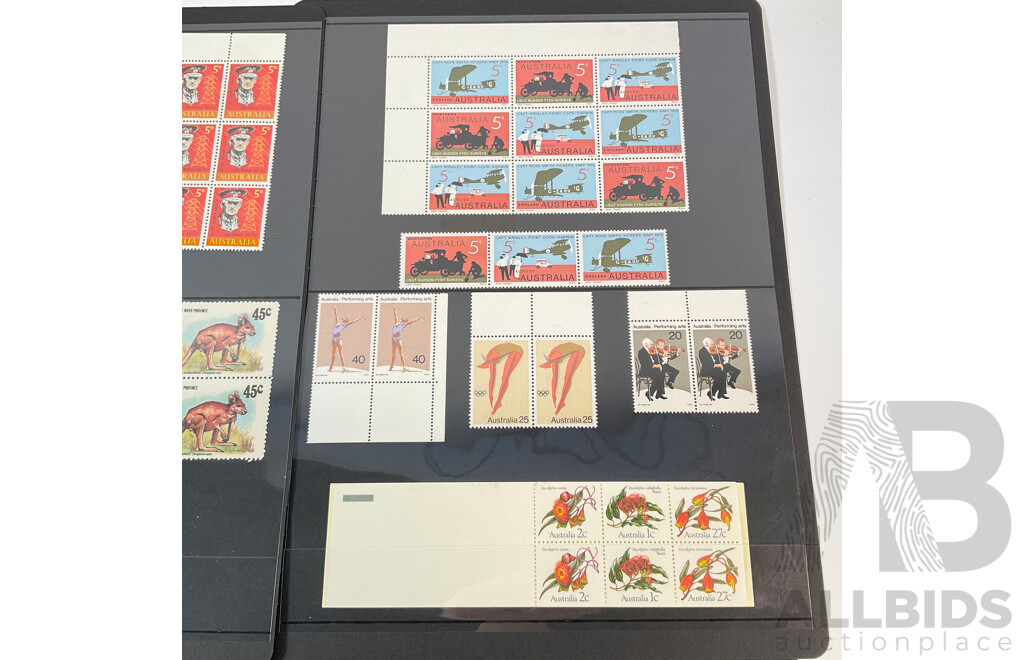 Australian Predecimal/Decimal Stamp Blocks, Pairs and Minisheets, Mostly Mint