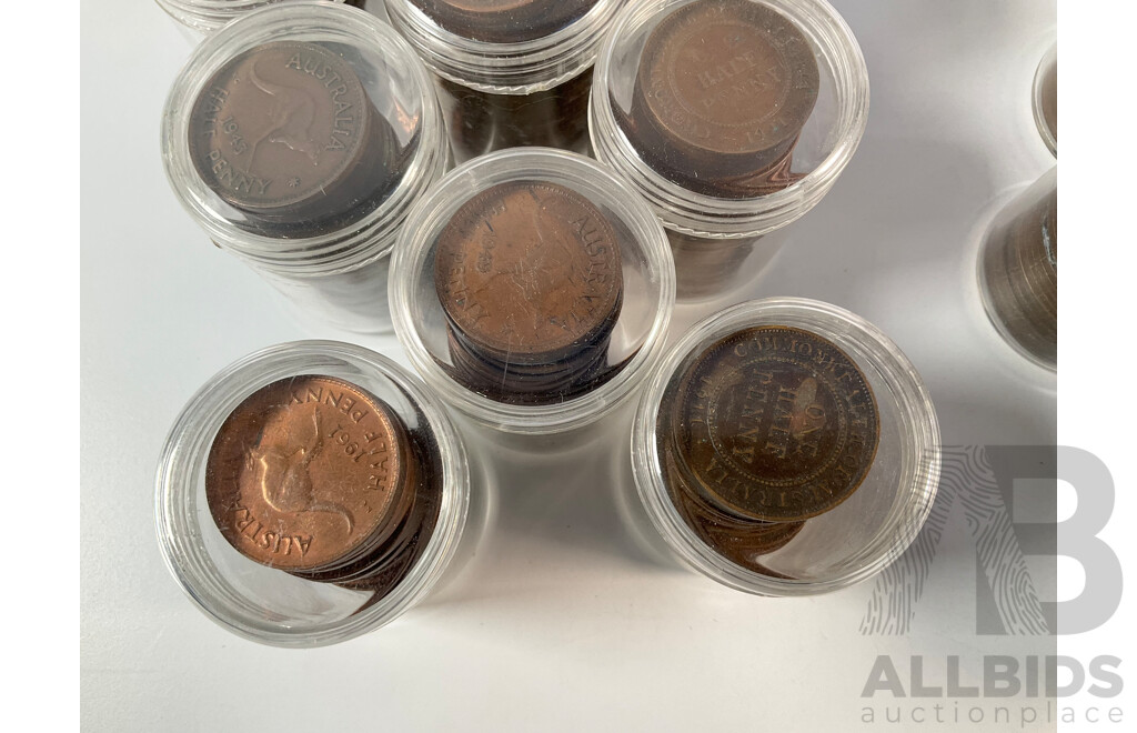Collection of Australian Pennies and Half Pennies, Examples Spanning 1911 to 1964 - Approximately 4.6 Kilograms
