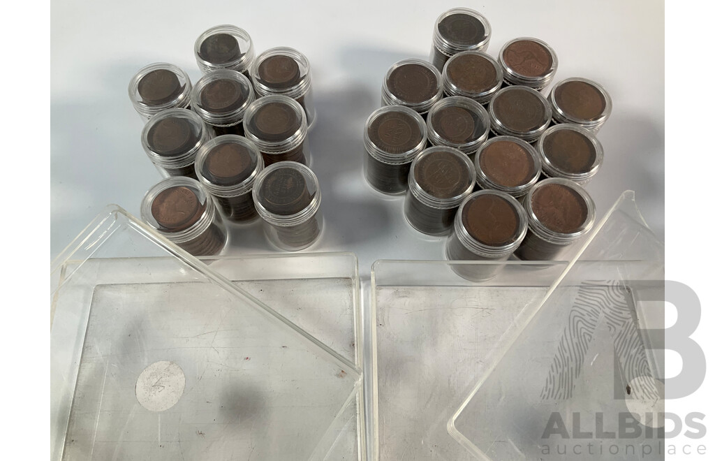 Collection of Australian Pennies and Half Pennies, Examples Spanning 1911 to 1964 - Approximately 4.6 Kilograms
