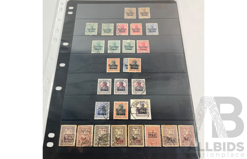 Germania 1900's Stamps, Romania, 9th Army Overprint