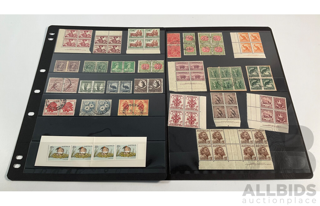 Australian Predecimal Stamps, Blocks and Pairs