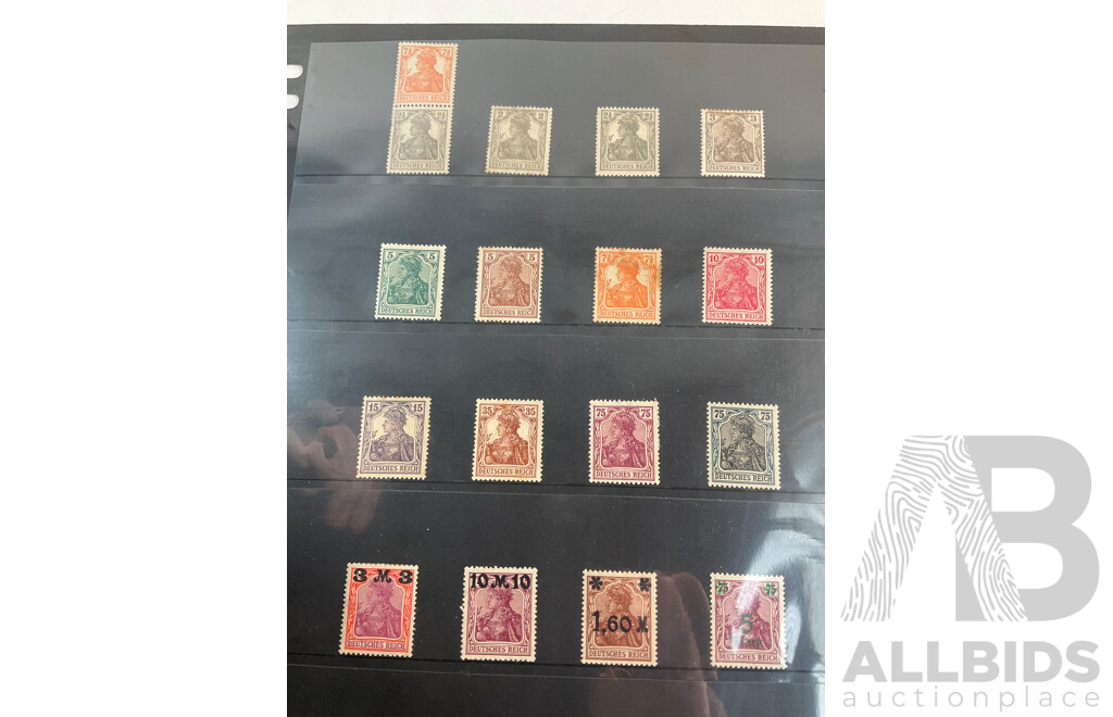 Germania 1900's Stamps, Overprints, Mint Hinged