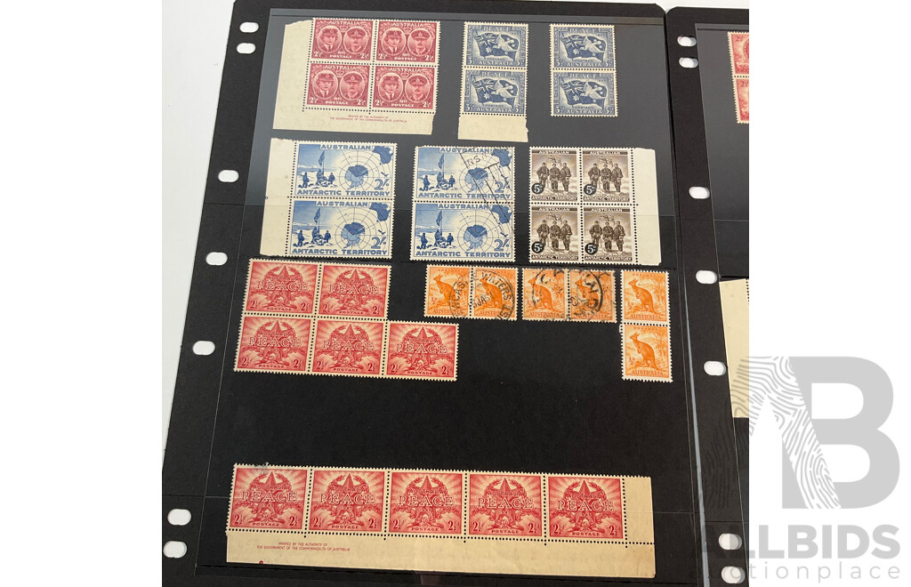 Australian Predecimal Stamps, Blocks, Strips and Pairs