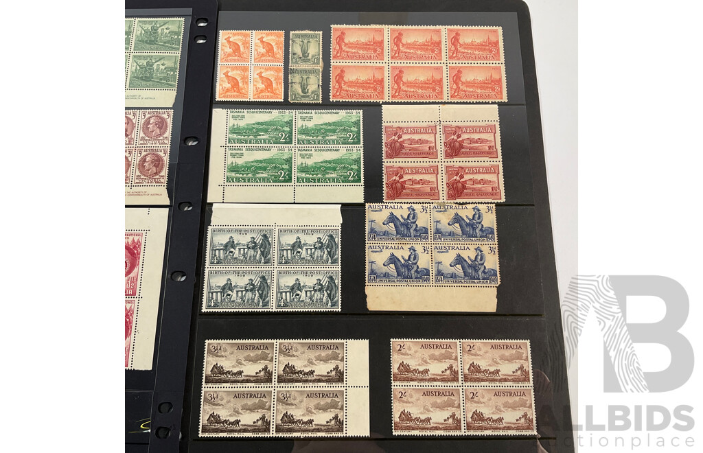 Australian Predecimal Stamps, Blocks, Strips and Pairs