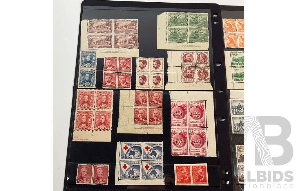 Australian Predecimal Stamps, Blocks, Strips and Pairs