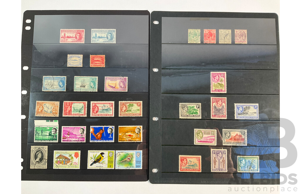 Great Britain/Solomon Islands Stamps, KGV, KGVI, QE2, Ten Shillings