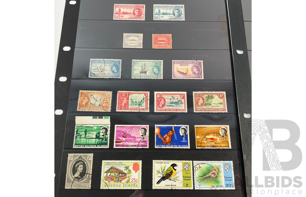 Great Britain/Solomon Islands Stamps, KGV, KGVI, QE2, Ten Shillings