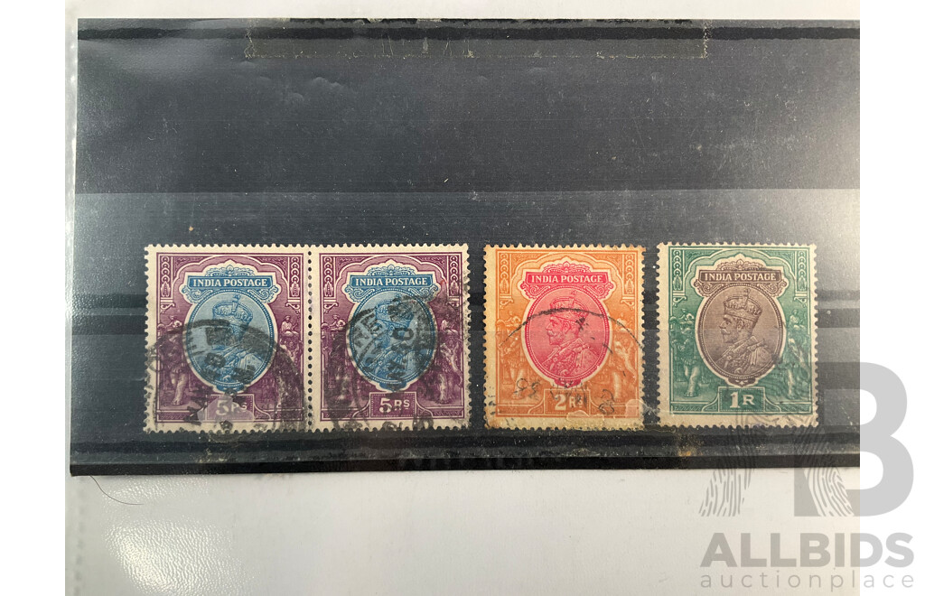 British India 1881-1939 Stamps Including KGV Tete Beche, Airmail, Patiala State Service, Overprints, Mint Hinged