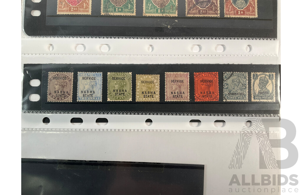 British India 1881-1939 Stamps Including KGV Tete Beche, Airmail, Patiala State Service, Overprints, Mint Hinged