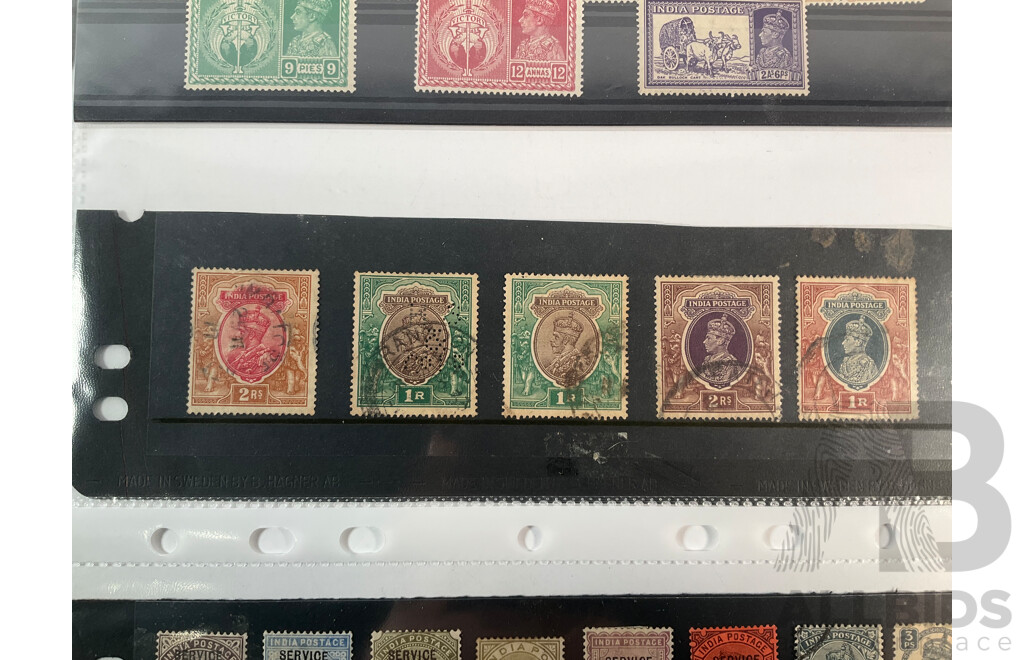 British India 1881-1939 Stamps Including KGV Tete Beche, Airmail, Patiala State Service, Overprints, Mint Hinged