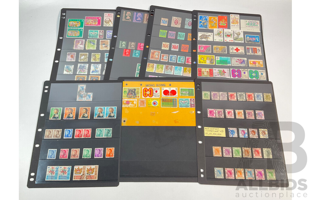 Great Britain/Hong Kong Stamps Including KGVI, QE2, Sets, Contract Note Overprints, Mint Hinged