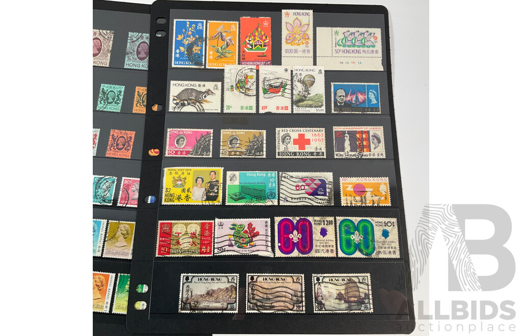Great Britain/Hong Kong Stamps Including KGVI, QE2, Sets, Contract Note Overprints, Mint Hinged