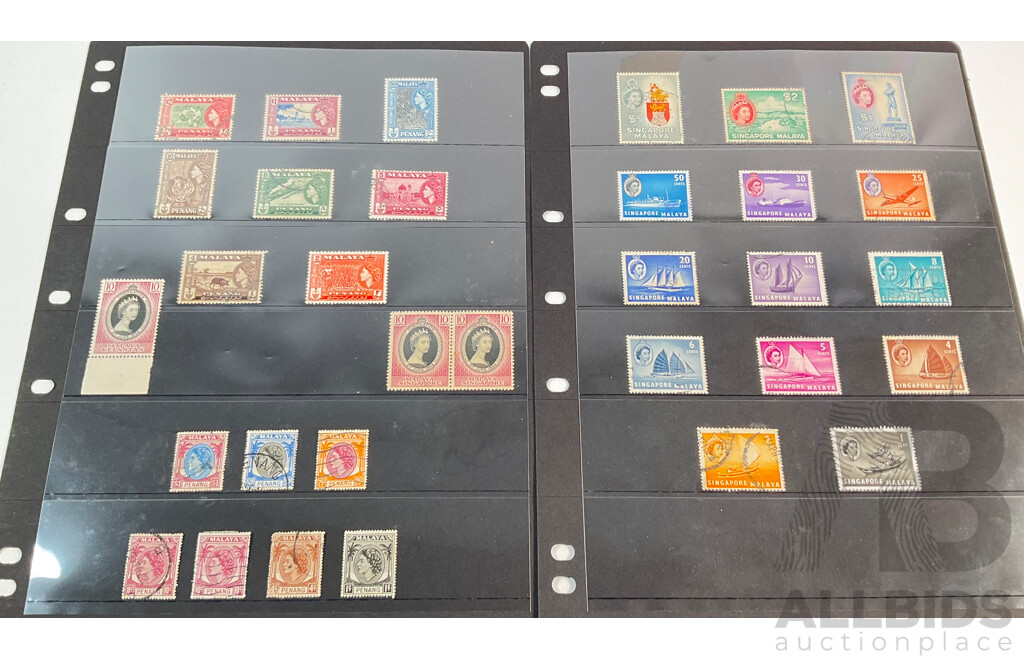 Great Britain/Malaya Stamps Including QE2 Sets, Mint Hinged