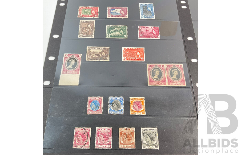 Great Britain/Malaya Stamps Including QE2 Sets, Mint Hinged