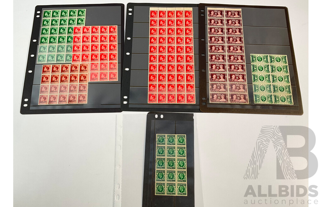 Great Britain Foreign Offices Stamps Including Morocco, Tangier, Mint Blocks