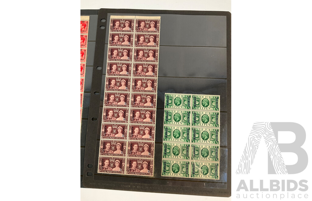 Great Britain Foreign Offices Stamps Including Morocco, Tangier, Mint Blocks
