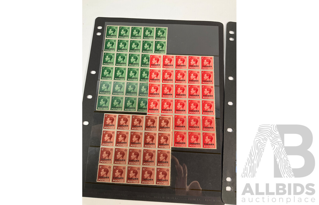 Great Britain Foreign Offices Stamps Including Morocco, Tangier, Mint Blocks