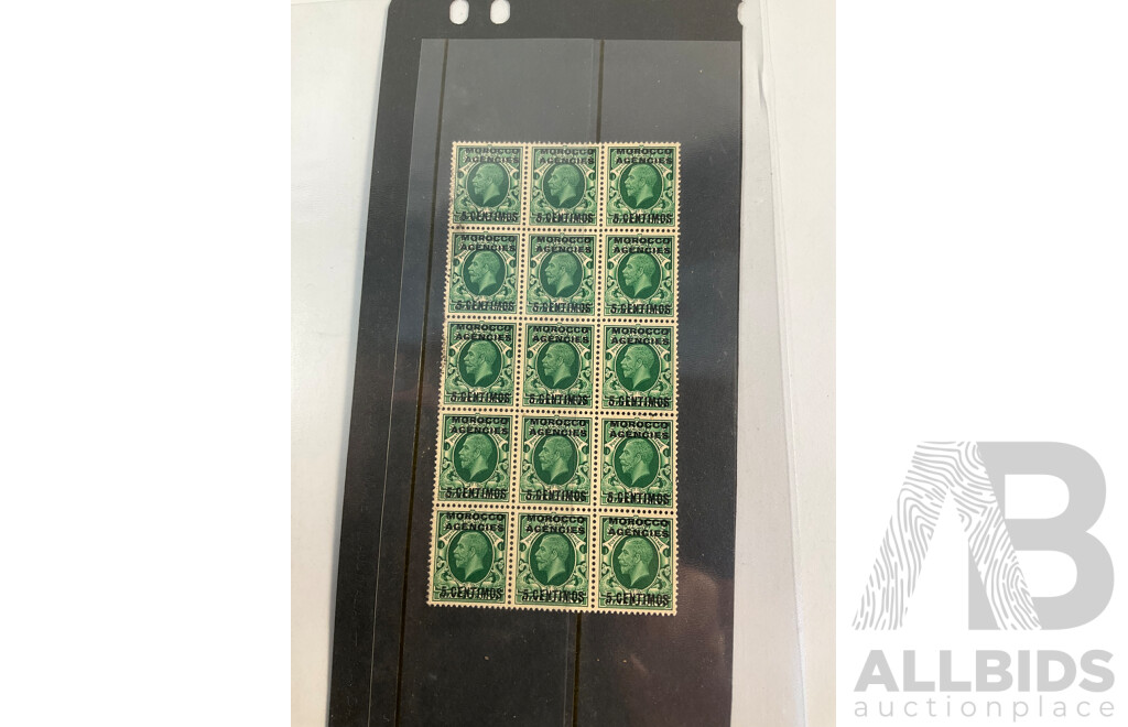 Great Britain Foreign Offices Stamps Including Morocco, Tangier, Mint Blocks