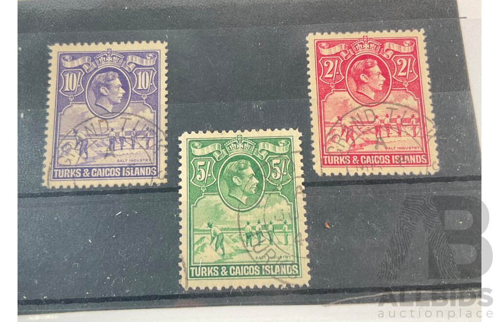 Great Britain Caicos Islands KGVI Set, Ten Shillings