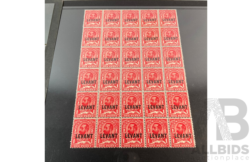 Great Britain 1911-1936 Foreign Offices Stamps Including Levant and Morocco, Mint Blocks